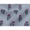 thumbnail image 4 of oneOone Viscose Jersey Light Grayish Blue Fabric Floral Block Quilting Supplies Print Sewing Fabric By The Yard 60 Inch Wide, 4 of 5