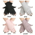 thumbnail image 3 of 1/4 pair Half Finger Driving Gloves Outdoor Women Girls UV Protection Fingerless Gloves Non-slip Sunscreen PURPLE 1 PAIR, 3 of 8