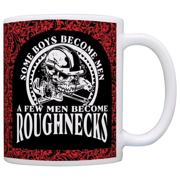 ThisWear Fathers Day Mug Some Boys Become Men Few Become Roughnecks Oil Rig Mug Coffee Mug Paisley