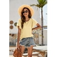 thumbnail image 5 of Purcoar Womens Ruffle Blouses Summer Shirts Short Sleeve Knit Tops, 5 of 5