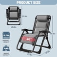 thumbnail image 4 of NAIZEA Zero Gravity Chair, Adjustable Lawn Recliner, Folding Lounge Recliners with Headrest and Cup Holder, 4 of 7