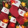 thumbnail image 3 of TETOU Christmas Stockings Small Embroidered Letter Knitted Xmas Hanging Stocking Christmas Decor Red, 3 of 9