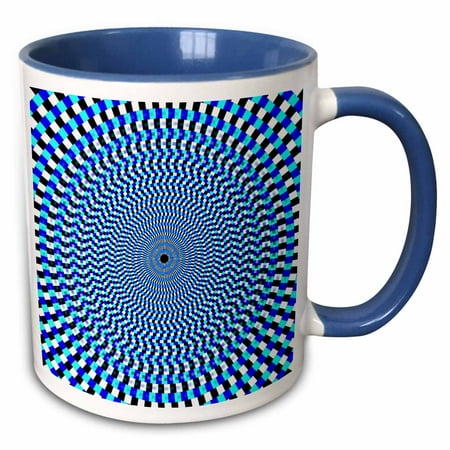 

3dRose Optical illusion blue pattern that will have you spinning - Two Tone Blue Mug 11-ounce