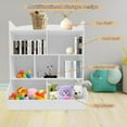 thumbnail image 4 of Toy Storage Organizer with Bookcase, 3 Tier  Bookshelf 42.3'' H Toy Storage Cabinet for Boys Girls Storage Display for Playroom Bedroom Nursery, 170lbs Load-Bearing Capacity (White), 4 of 9