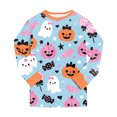 thumbnail image 7 of Enyan Halloween Pajamas Girl Kid Pajamas Pumpkin/Ghost Print Cute Long Sleeve Sleepwear Loungewear Pjs 2Pcs Set Halloween Pjs for Girls(4-5 Years), 7 of 7