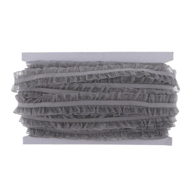 Abbracc 50 Yard Colorful Lace Dress Bag Hat Decor 25mm Clear Lace Ribbon grey