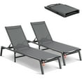 thumbnail image 1 of VEVOR Chaise Longue Chaise Longue de Patio Extérieur Réglable à 5 Positions 2 Pcs, 1 of 9