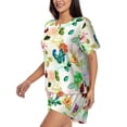 thumbnail image 2 of Kdxio Floral Vintage Print Pajamas Sets for Women Short-Sleeved Pjs with Lounge Shorts Two Piece Sleepwear S-4XL, 2 of 8