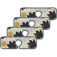 thumbnail image 3 of SKYSONIC Faucet Absorbent Mat 4 Pcs Gold Autumn Leaves Kitchen Faucet Splash Catcher Washable Counter Drying Pads Behind Faucet for Kitchen Bathroom, 3 of 7