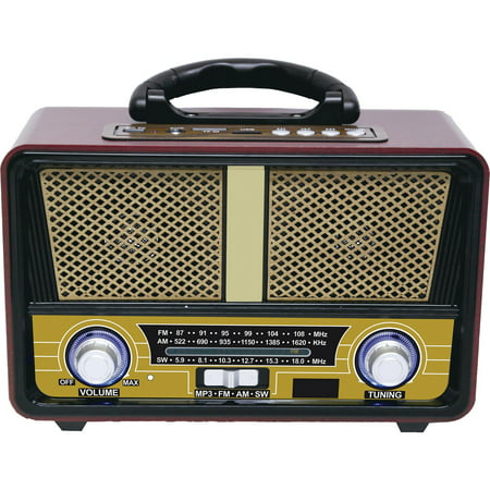 QFX RETRO-90 Retro AM/FM/SW 3-Band Radio with