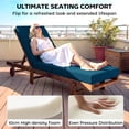 thumbnail image 3 of Outsunny Set of 2 Chaise Lounge Cushion, 4" Outdoor Lounge Chair Cushions with Non-Slip Ties, Waterproof and Fade Resistant, 21" x 72 ", Navy Blue, 3 of 9