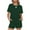 Green, variant on Idoravan Women Sets Clothing Two-Piece Womens Summer Printed and Solid One Shoulder Top and with Pocket Shorts Set Suit