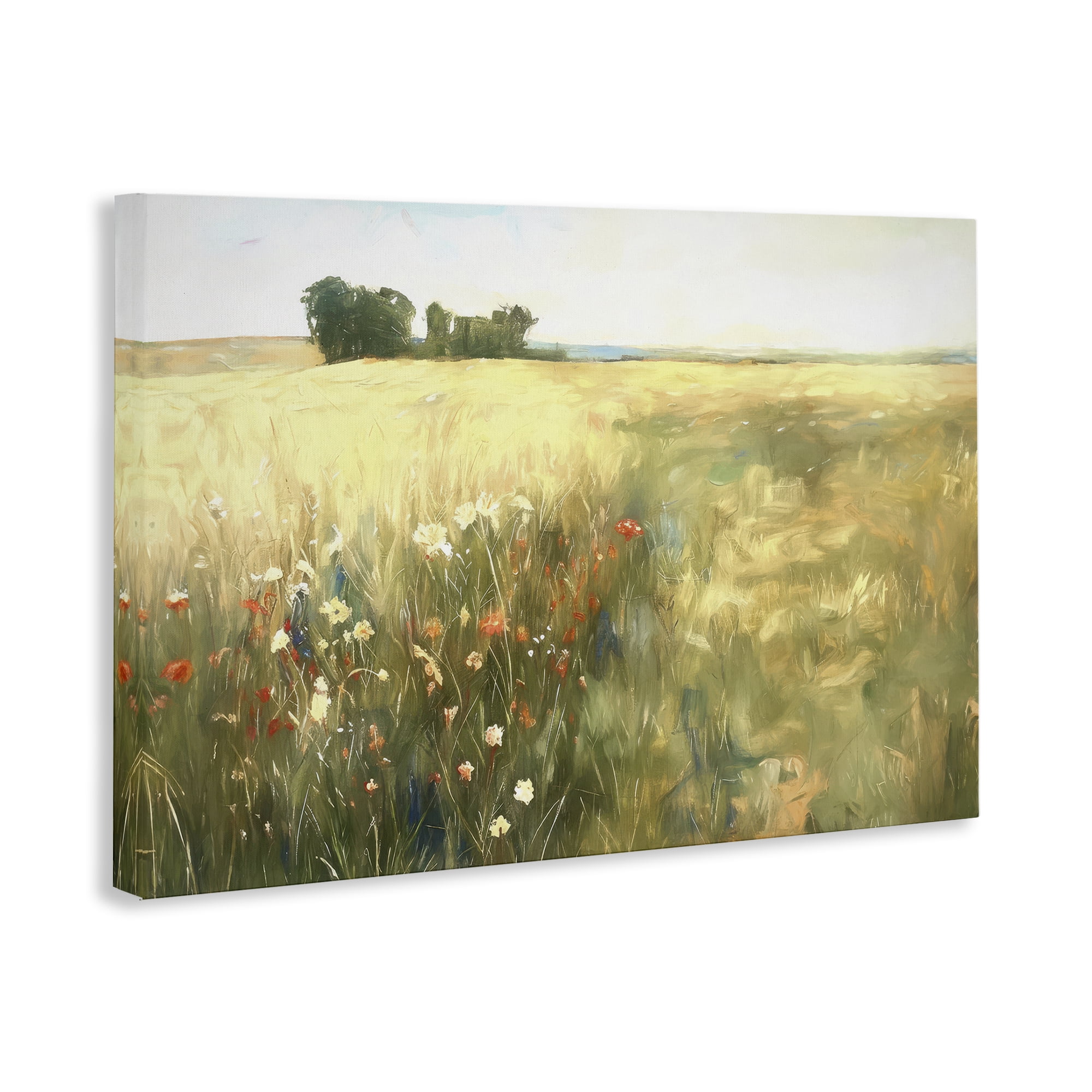Stupell Industries Floral Prairie Meadow Landscape & Nature Painting Wrapped Canvas Art Print Wall Art, 45 x 30