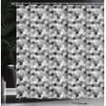 thumbnail image 3 of Ambesonne Charcoal Shower Curtain, Greyscale Hexagons Grid, 69"Wx75"L, Grey Charcoal Grey White, 3 of 4