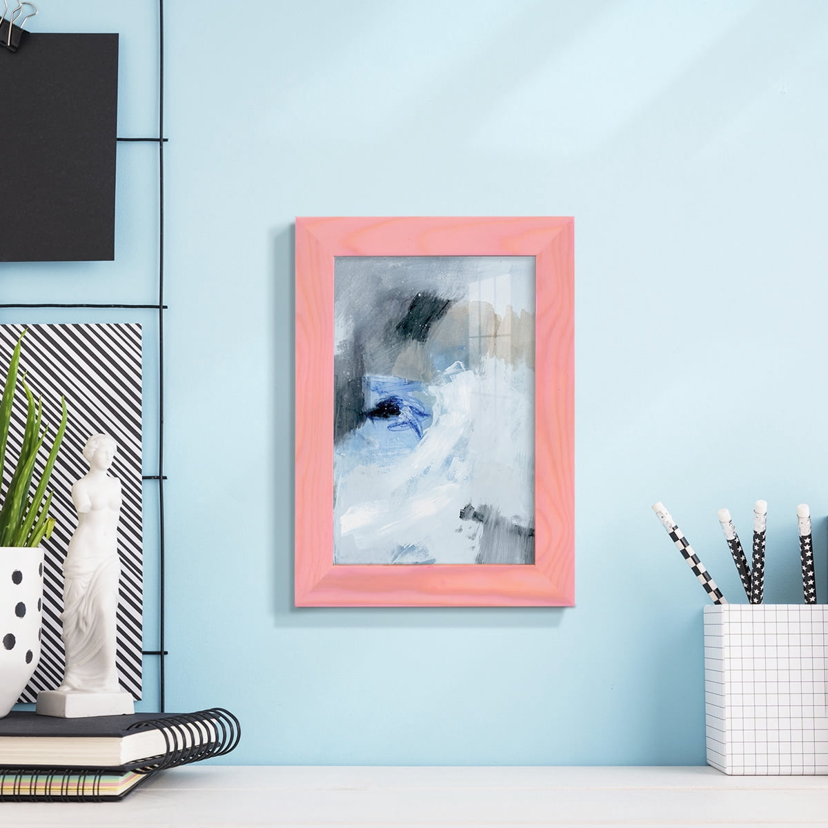 Welle I - Framed Print w/glass - Sunset Pink