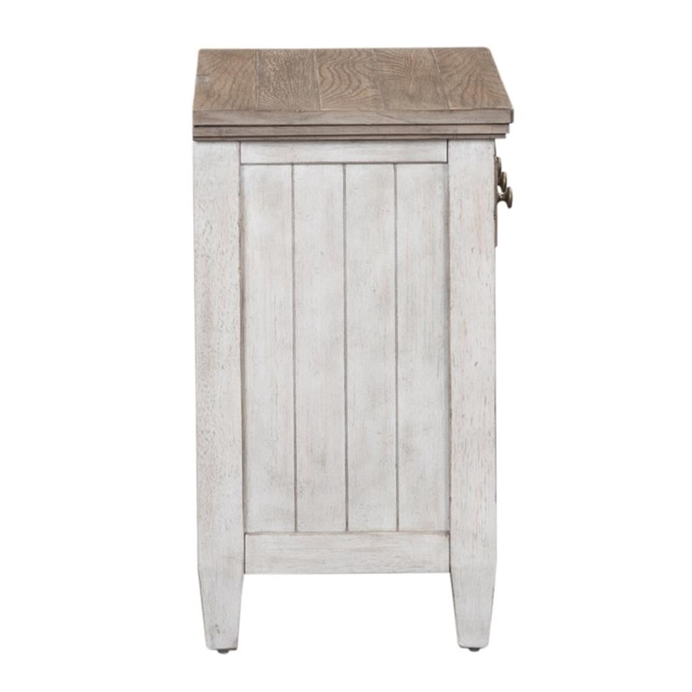 Pemberly Row Modern 1 Drawer Night Stand w/ Charging Station