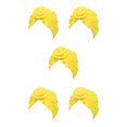 thumbnail image 3 of Qarigey Nudo Turbante Interior Hijab Cruz étnica Gorro Headwrap Plisado Accesorios de estilo femenino Gorros Gorros Banquete de boda Amarillo Type2 NO2, 3 of 6