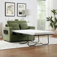 thumbnail image 5 of Harper & Bright Designs Pull Out Couch Bed with Mattress, Twin Size Convertible Sofa Bed with Foldable Side Table, Loveseat Sleeper for Living Room Apartment, Green, 5 of 15