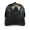 thumbnail image 3 of Yiaed Realistic Style Colorful Wolf Print Baseball Cap Dad Hat Polo Style Plain Blank Adjustable Size, 3 of 5