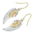 thumbnail image 3 of JewelStop 10k Real Yellow & White Gold Angel Wing Dangling Earrings, 3 of 5