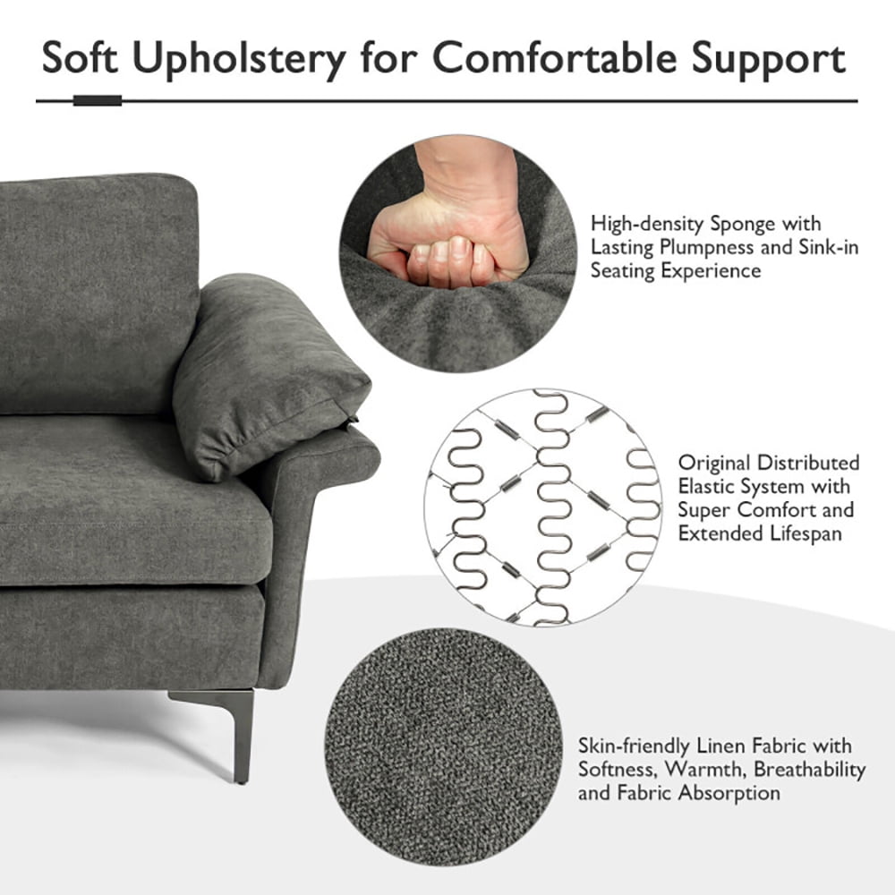 Finihen L-shaped Sectional Sofa Couch, Convertible Sectional Sofa, Extra Large Modular L-shaped Sectional Sofa with Reversible Chaise for 4-5 People, for Living Room, Gray Finihen L-shaped Sectional Sofa Couch, Convertible Sectional Sofa, Extra Large Modular L-shaped Sectional Sofa with Reversible Chaise for 4-5 People, for Living Room, Gray