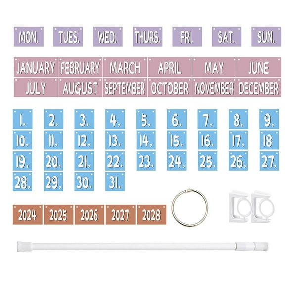 LiUMX Bohemian Classroom Calendar Bulletin Board Set | Page Flipping Calendar Cards with Decorative Labels | Teacher & Student Organization Tool for Educational Decor