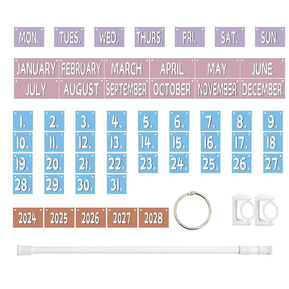 Classroom Calendar Set Bulletin Board Cards Bohemian Page-Flipping Design 12 Months 8.5 in x 11 in