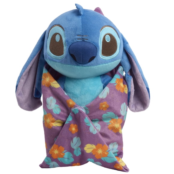 Peluche Disney Stitch avec couverture, peluche de 25 cm pour enfants de 2 ans et plus