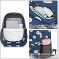thumbnail image 3 of Football Outline Darkblue Pattern 17" Waterproof Oxford School Backpacks for Teens, S-Shape Padded Straps, for School, Travel, Hiking, Camping, 3 of 4