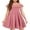 B Pink, variant on KISSMODA Girls Dress Casual Round Neck A Line Ruffle Sleeve Knee Length Dresses 4-13 Years