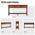 thumbnail image 3 of Wirrytor Retro Console Table with 2 Drawers for Narrow Entryway, Modern Sofa Table for Living Room, Narrow Sofa Table with Open Storage Shelf, Hallway Table and Couch Table Behind Sofa,Walnut, 3 of 8