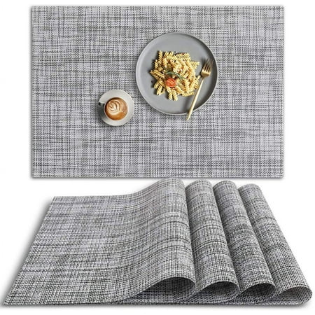 

PVC Placemat 4 PCS of Non-Slip Heat Resistant Place Mats Washable Vinyl Placemats