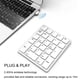 thumbnail image 2 of Teclado NuméRico InaláMbrico de 2,4 GHz, Recargable, para Ordenadores PortáTiles, Color Negro, 2 of 5