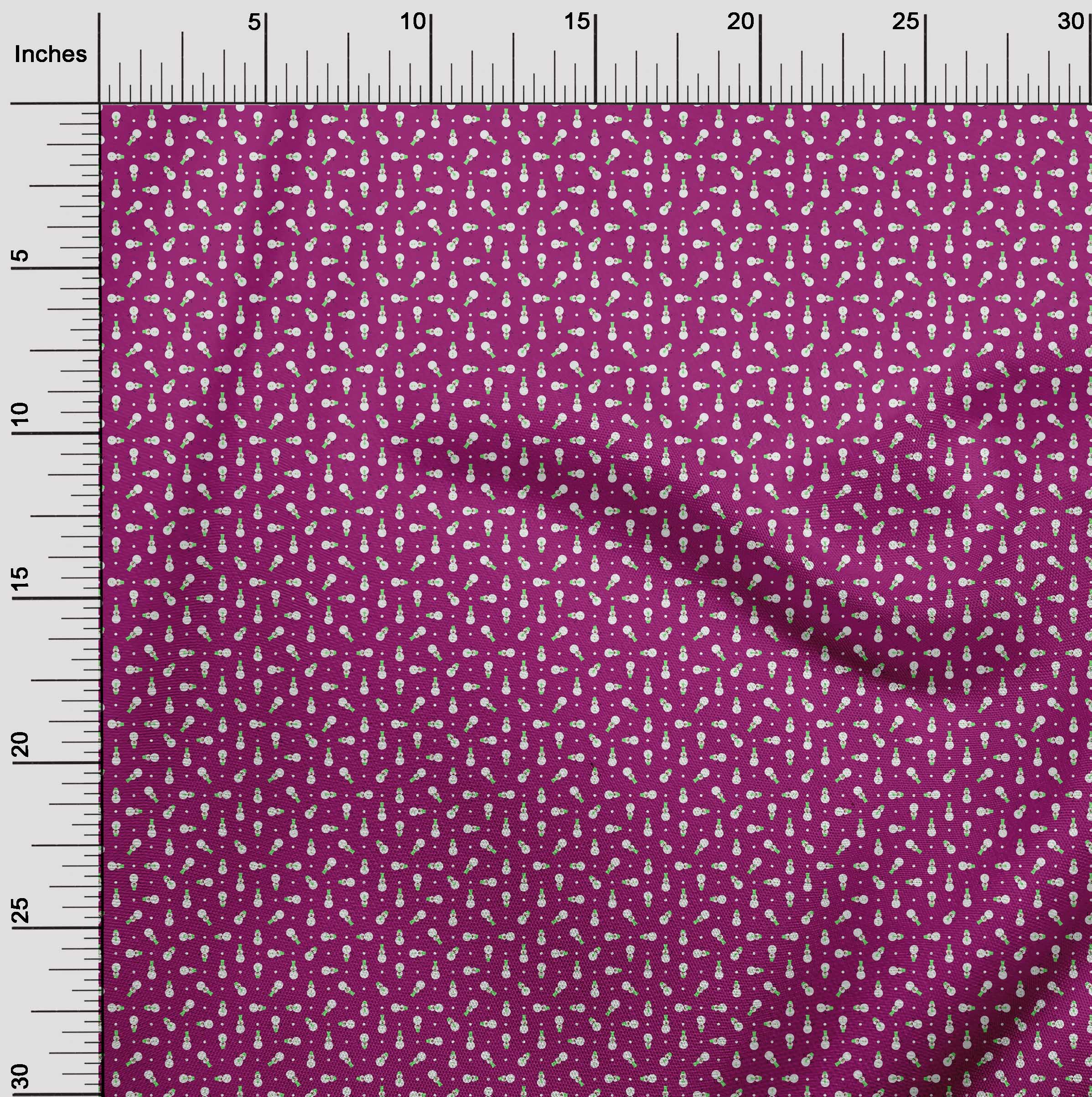 oneOone Cotton Jersey Dark Magenta Fabric Christmas Sewing Material Print Fabric By The Yard 58 Inch Wide