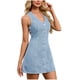 thumbnail image 5 of TaTaai Women‘s Denim A-Line Dress, Washed Vintage Sleeveless V-Neck Dress, Solid Color Summer Casual Dress, Flattering Street Style Wear Gift, 5 of 8