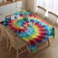 thumbnail image 2 of Colorful Tie Dye Pattern Rectangle Tablecloth 60"x84",Waterproof Polyester Rectangle Table Cloth, Wipeable Spillproof Polyester Tablecloth for Dining, Camping, Indoor and Outdoor, 2 of 5