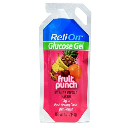 (2 pack) (2 Pack) ReliOn Fruit Punch Glucose Gel, 1.2 Oz