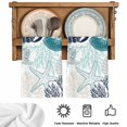 thumbnail image 5 of Turquoise Coastal Kitchen Towels Set of 3, Grey Navy Blue Coral Starfish Nautical Absorbent Dish Towels for Kitchen, Microfiber Hand Towel, Quick Drying Tea Towel for Cleaning Decorative Dishcloths, 5 of 7