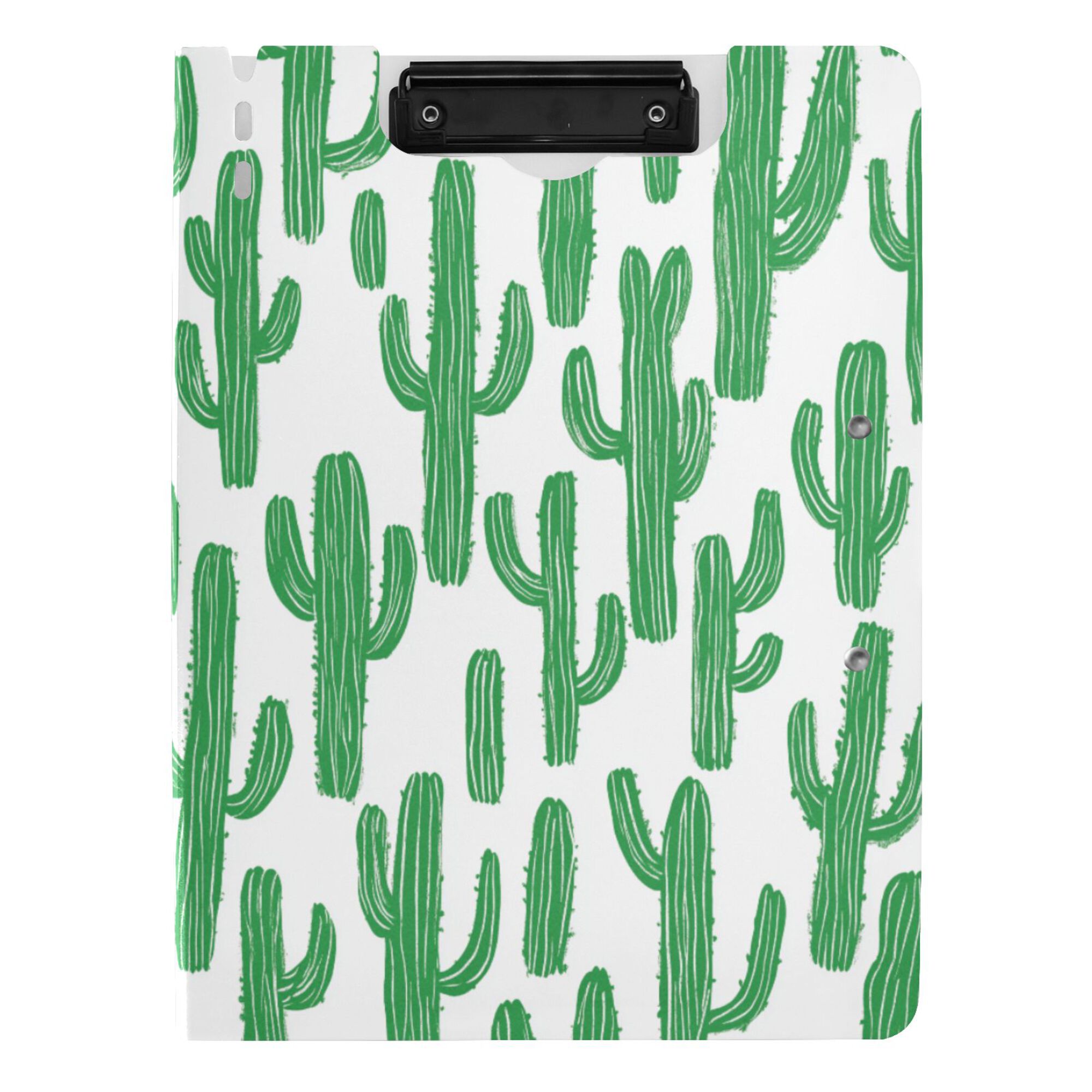 FORMRS A4 Clipboard Folder with Pen Holder Horizontal Foldable School Office Binder, Cactus Pattern