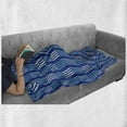 thumbnail image 5 of Geometric Soft Flannel Fleece Throw Blanket, Sky Tones Ornamented Image of Zigzag Lines Wavy Design Pattern Print, Cozy Plush for Indoor and Outdoor Use, 50" x 70", Cobalt Blue and Teal, by Ambesonne, 5 of 5