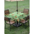 thumbnail image 4 of Outdoor Tablecloth with Umbrella Hole for Patio/Picnic/Party/Camping, Desert Camels Waterproof Table Cloth Square Cover Washable, Tropical Date Palm Trees Animal Green (54"x 54"), 4 of 8