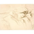 thumbnail image 2 of Henri de Toulouse-Lautrec 14x12 Black Ornate Wood Framed Double Matted Museum Art Print Titled: Lying Woman, Alarm Clock (1895 - 1896), 2 of 5