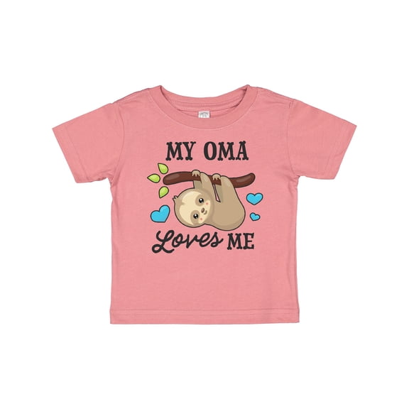 Inktastic My Oma Loves Me with Sloth and Hearts Boys or Girls Baby T-Shirt