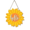 thumbnail image 1 of Sunflower Hello Wood Door Hanger 12 Inch Large Wooden Flower Sign Inspirational Wall Porch Art Summer Fall Front Door Wreath Hanging for Bedroom Living Room Indoor Outdoor Kitchen Home Decor, 1 of 5