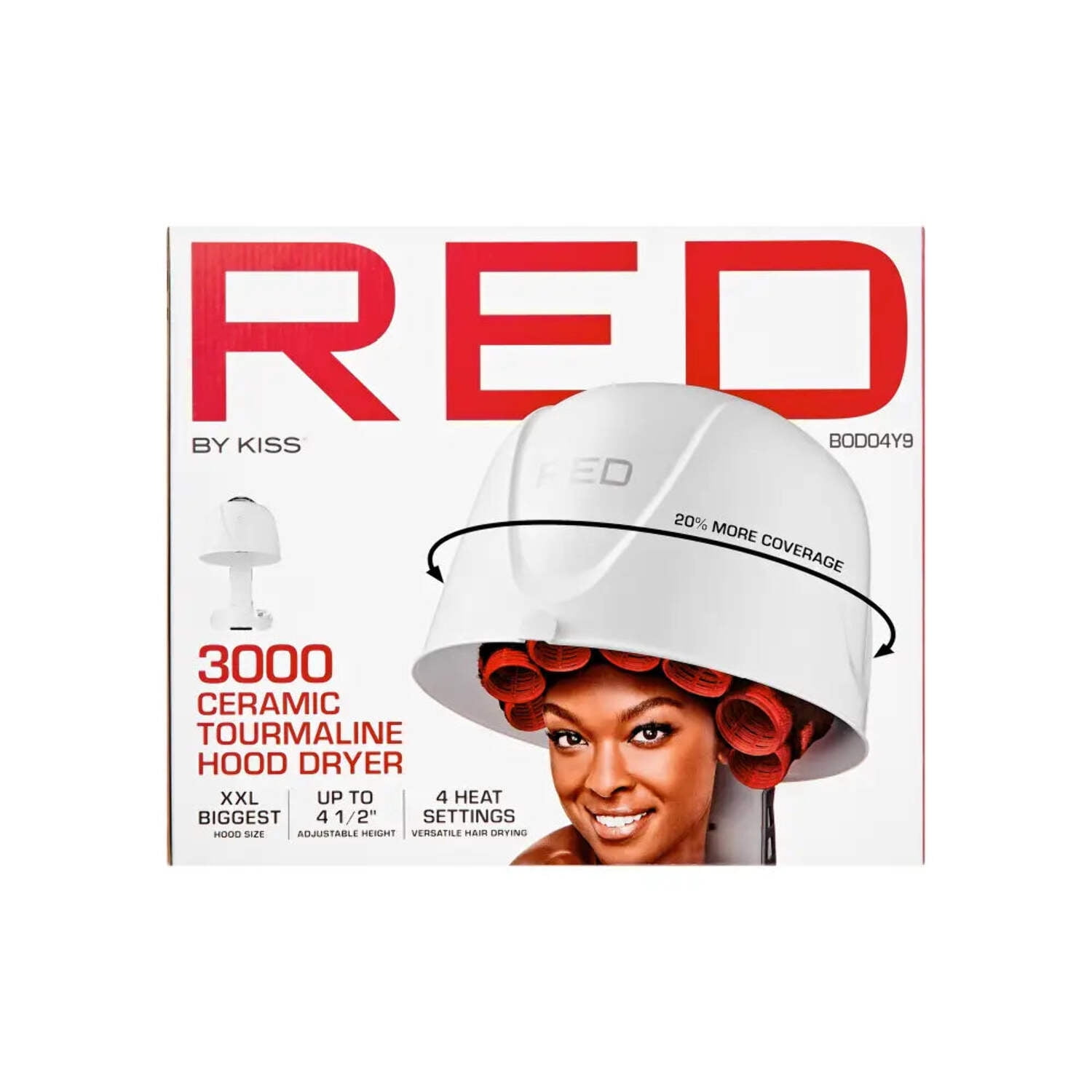 Red by Kiss 3000 Ceramic Tourmaline Professional Hood Dryer, 4