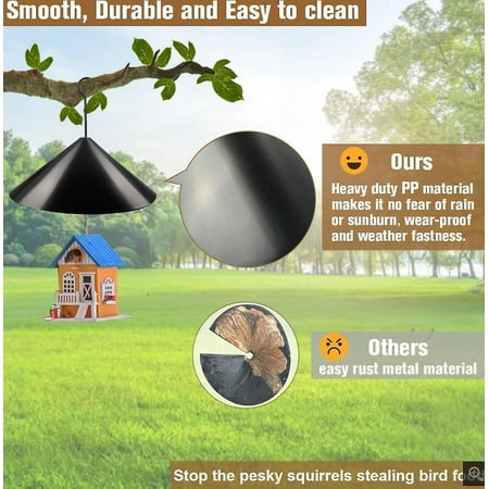 Bird Feeder Baffle - Pole Mount & Hanging - Powder Coated Steel