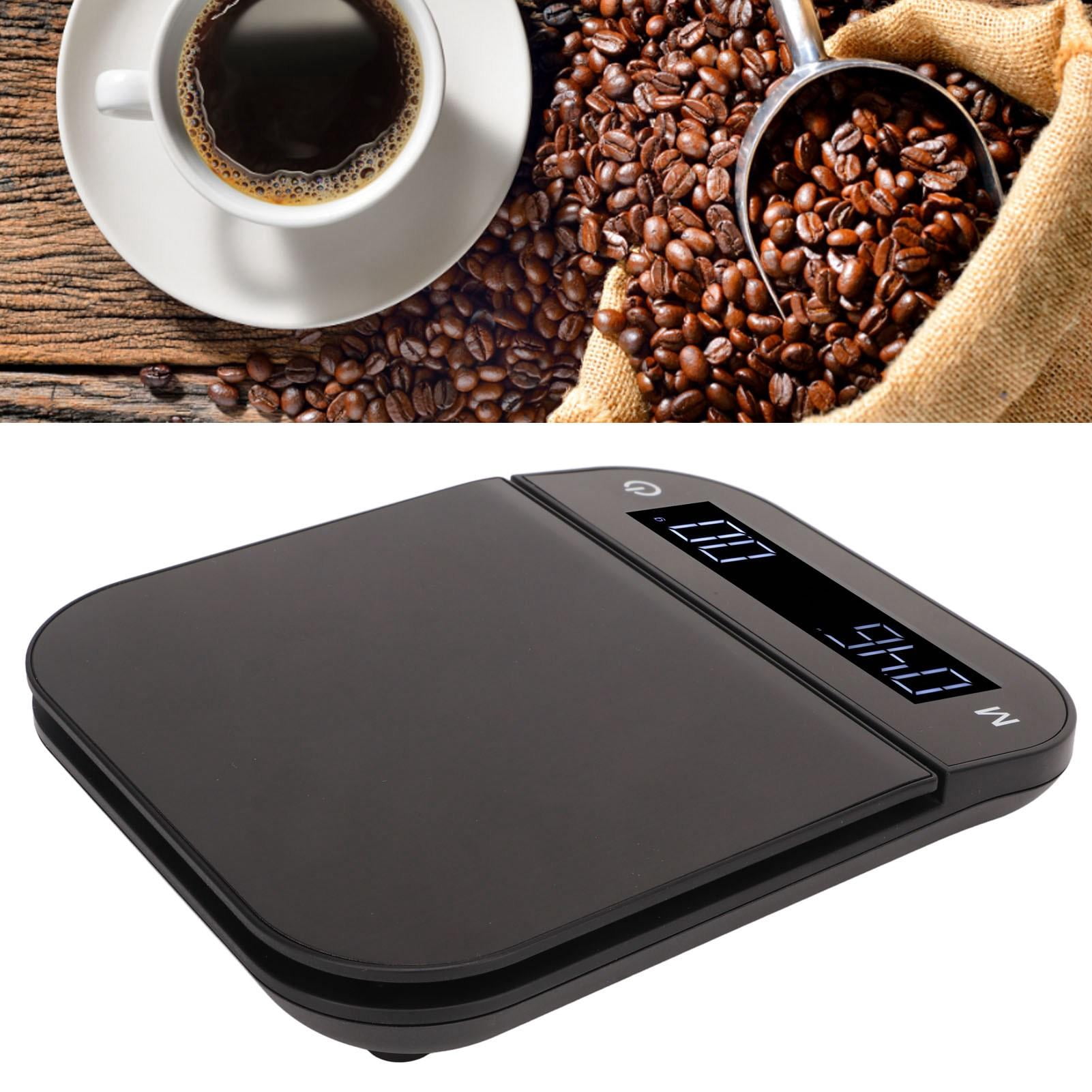 YAHHU Electric Kitchen Food Scale 5kg/0.1g High Precision Digital Coffee Weighing Scale with Waterproof Timing PC Function, Flat Surface, Perfect for Baking Cooking, Black