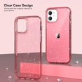 thumbnail image 4 of HSHDLDF Compatible avec iPhone 12 Case Clear Glitter, iPhone 12 Pro Étui Sparkle Bling Soft TPU Women Girls Shockproof Protective Phone Case Designed for iPhone 12 & iPhone 12 Pro 6.1 Pouces, Red, 4 of 7