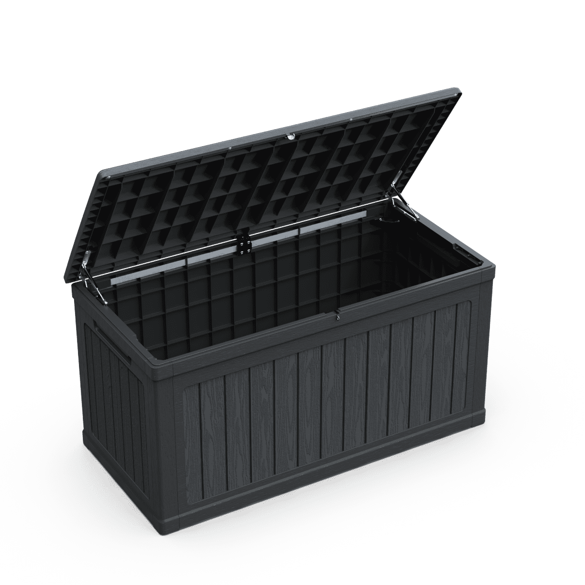 230 Gallon Large Outdoor Storage XXL Deck Box Waterproof Resin Lockable Black for Patio Furniture Cushions Garden Tools Pool Equipment