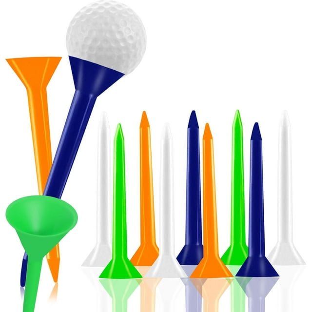 czcpp-Golf Tees 2 3/4 3 1/4 Pouces Plastique Incassable Grand Tee en Vrac, Réutilisable Long Réduit Frottement Côté Spin Grandes Tasses Compensées Durable pour Hommes Femmes